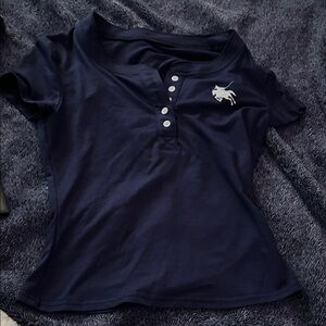 Ralph Lauren Navy Henley Tee with White Pony